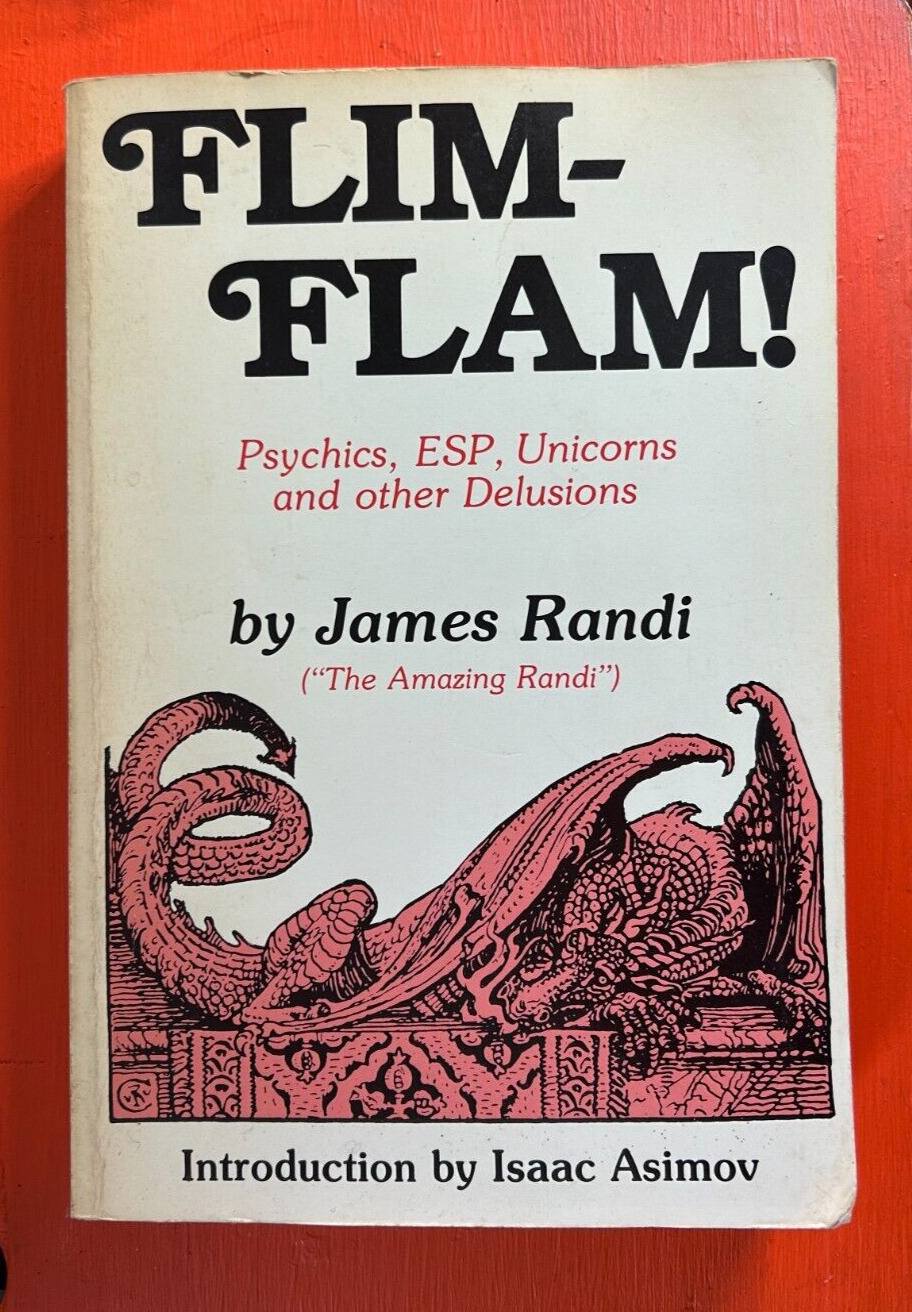 “Flim Flam”  Paperback by James Randi (The Amazing Randi) 1982 9th Printing 1988