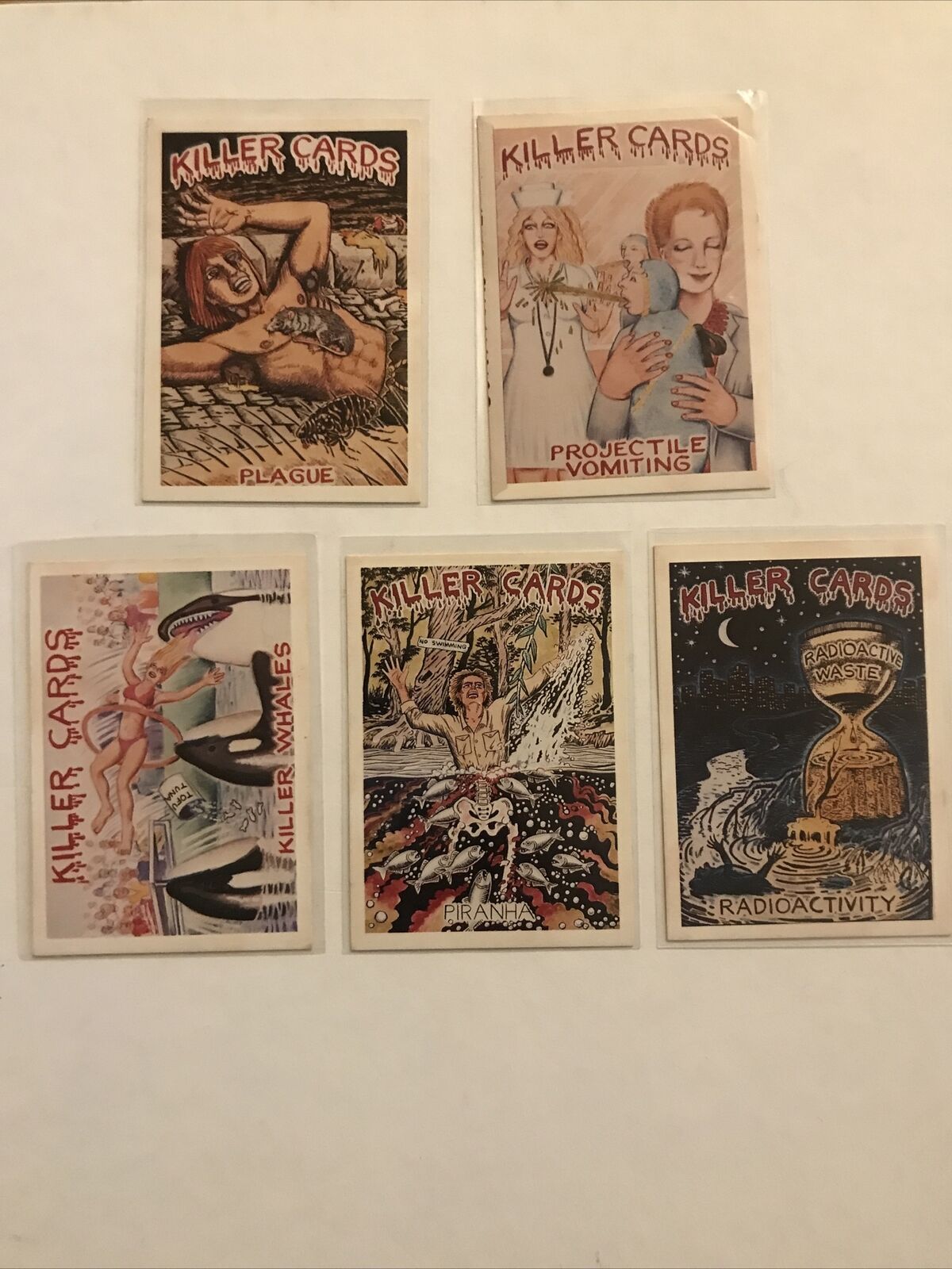 1988 Killer Cards 1st Series 2nd Edition Rare Great Condition Plague lot of 5
