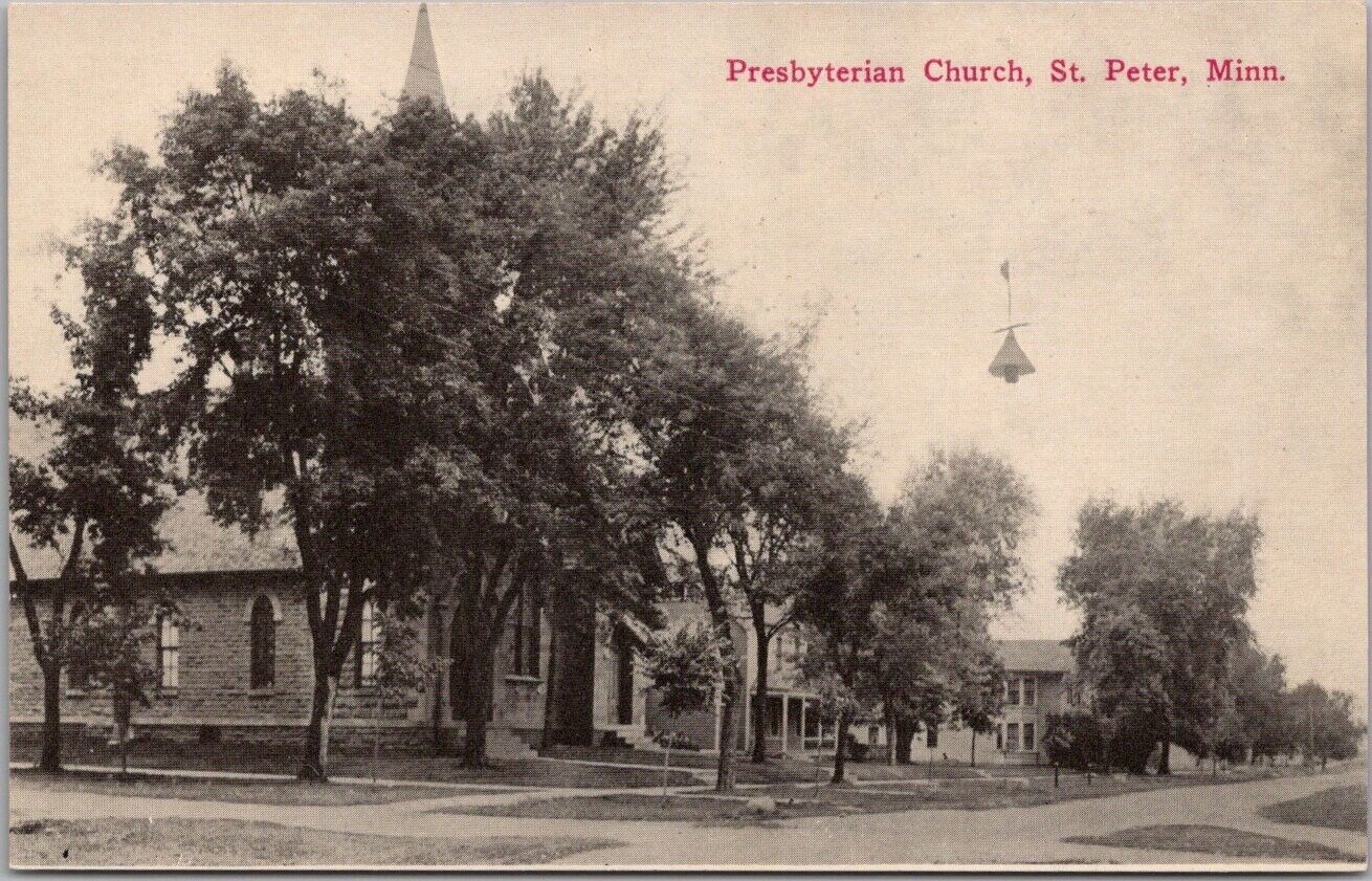 c1910s ST. PETER, Minnesota Postcard PRESBYTERIAN CHURCH Building View - Unused