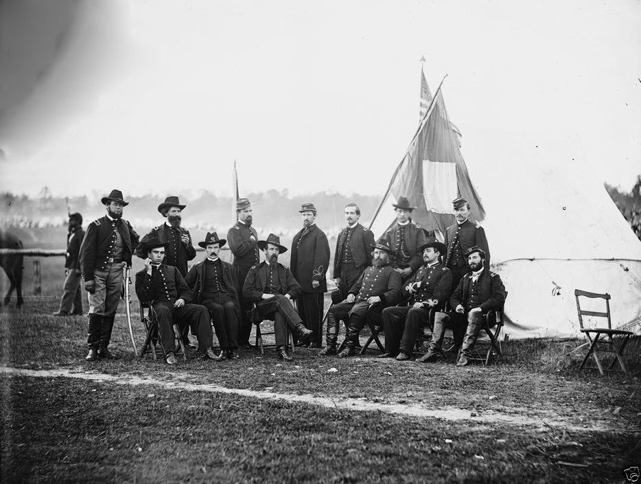 Union General Henry Prince and Staff at Culpeper - 8x10 Civil War Photo 1863