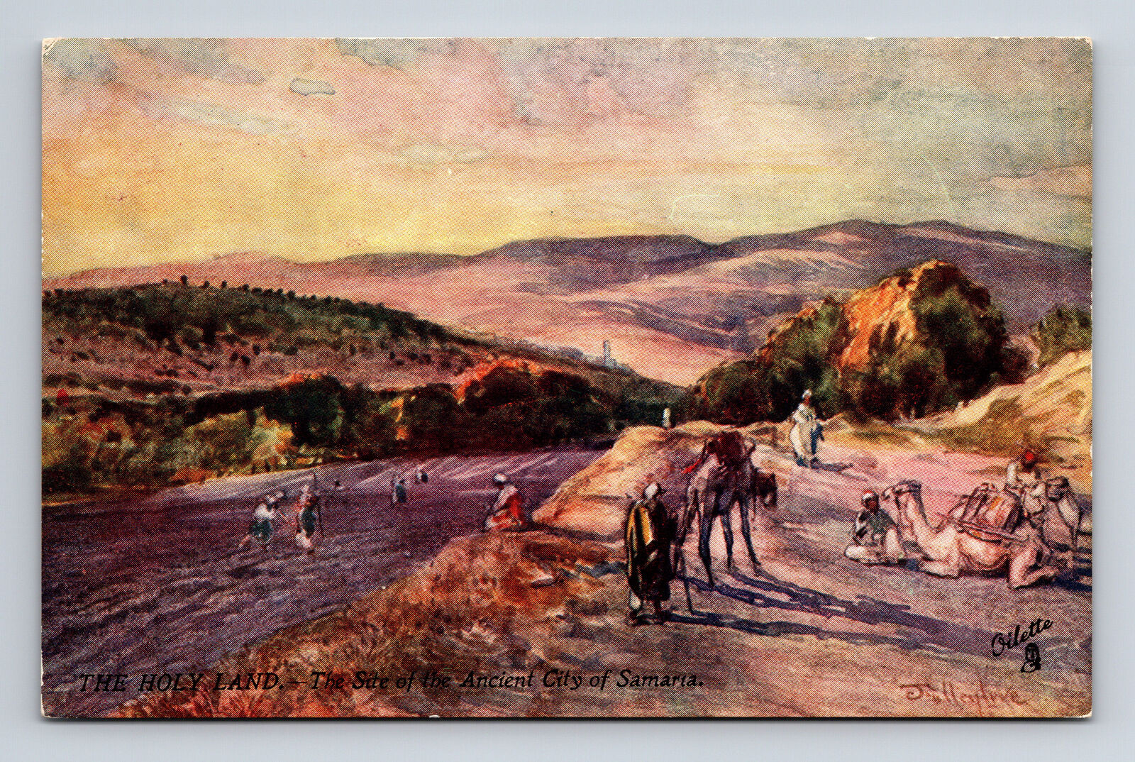 Site of the Ancient City of Sumaria The Holy Land Series Tuck\'s Oilette Postcard