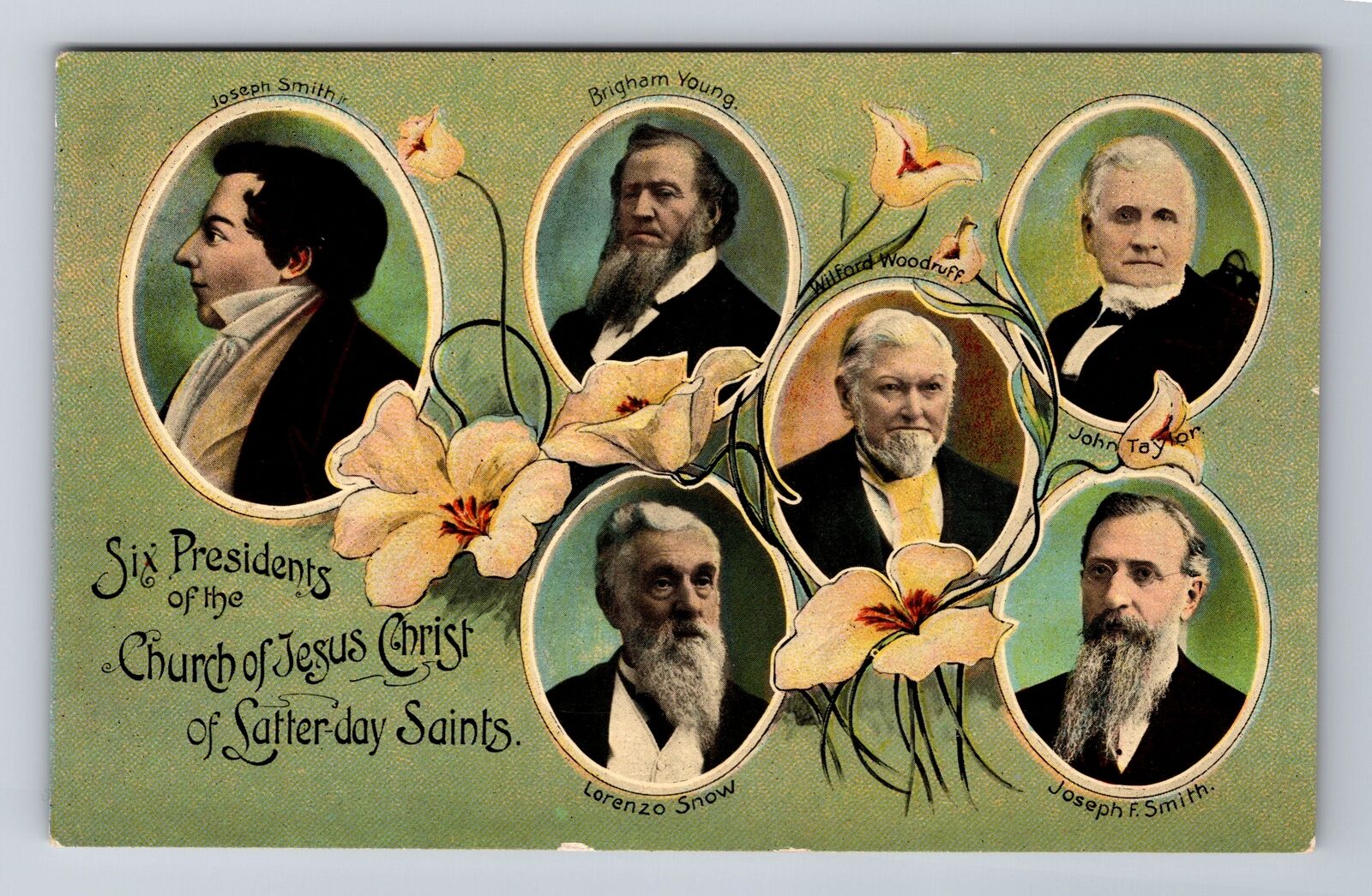 UT-Utah, Six Presidents, Church Jesus Christ Latter Day Saints Vintage Postcard