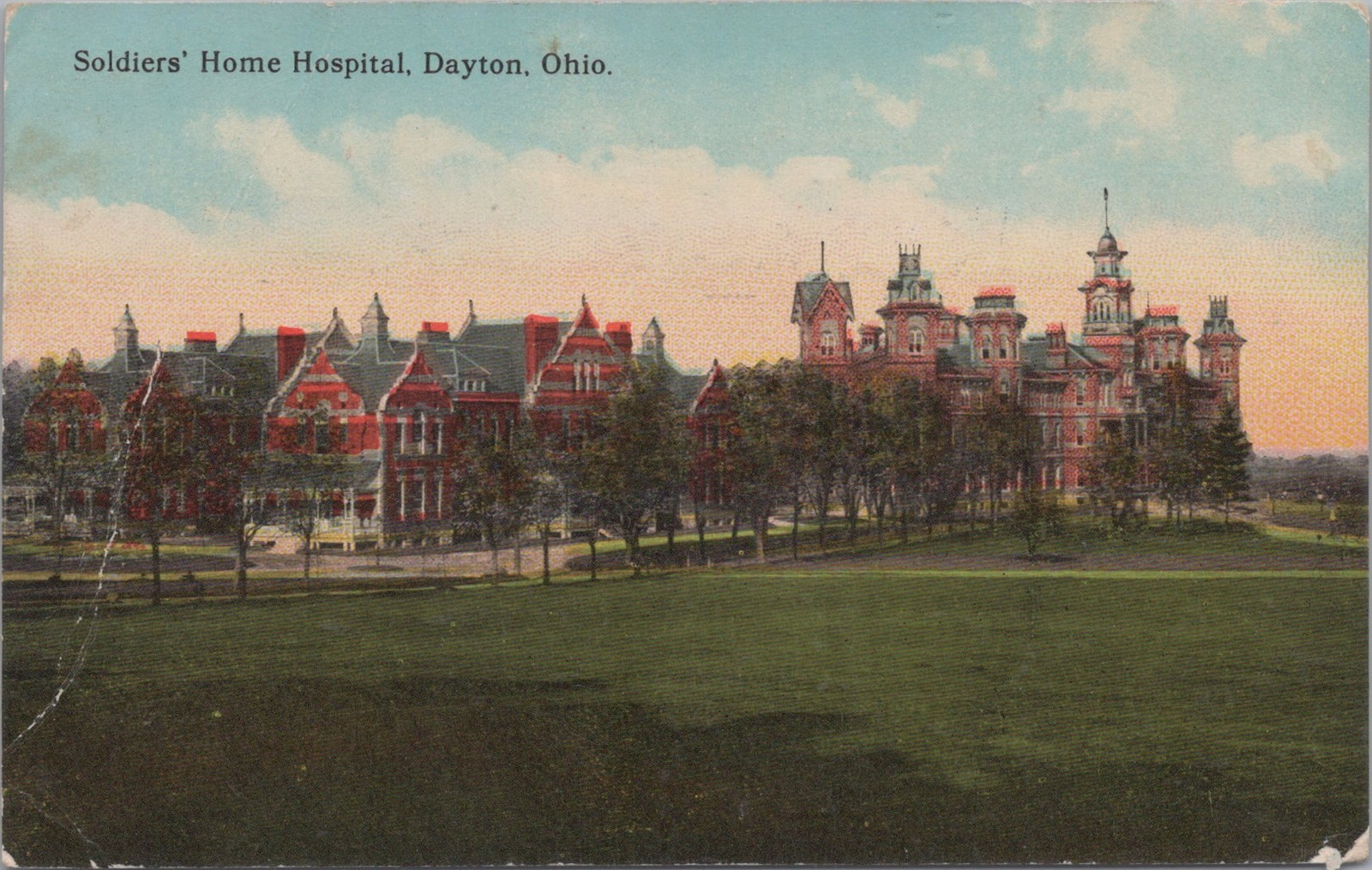 Soldiers Home Hospital Dayton Ohio 1914 Postcard