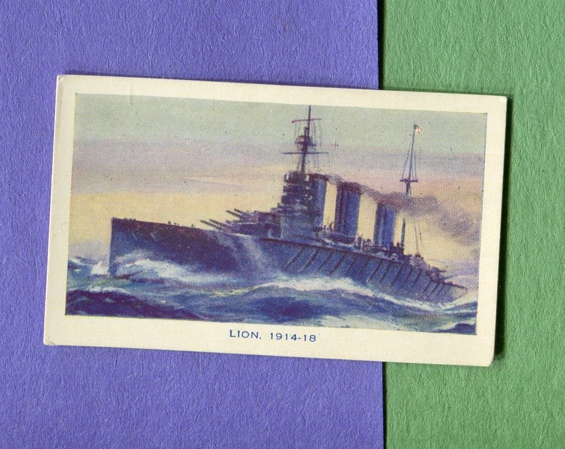 1929 NICOLAS SARONY MEDIUM CIGARETTE CARD SHIPS OF ALL AGES #22 H.M.S. LION