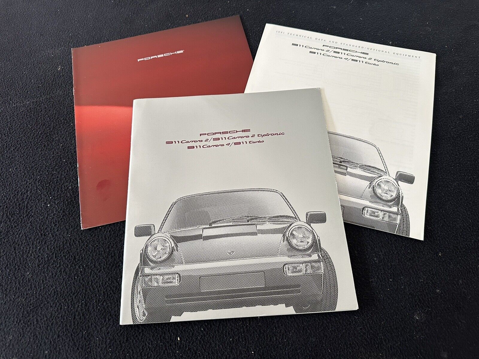 1991 Porsche 911 Carrera 2 & 4 911 Turbo 964 Detail Brochure & Range Catalog Set