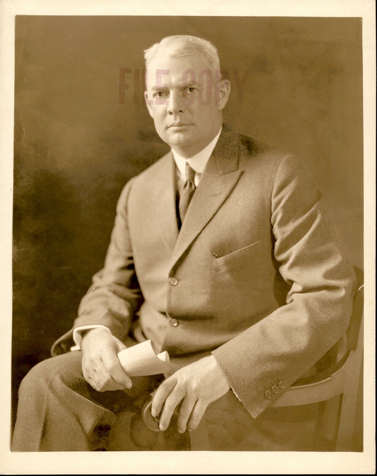 GA110 Original Underwood Photo S PROSSER Handsome Businessman Portrait Suit