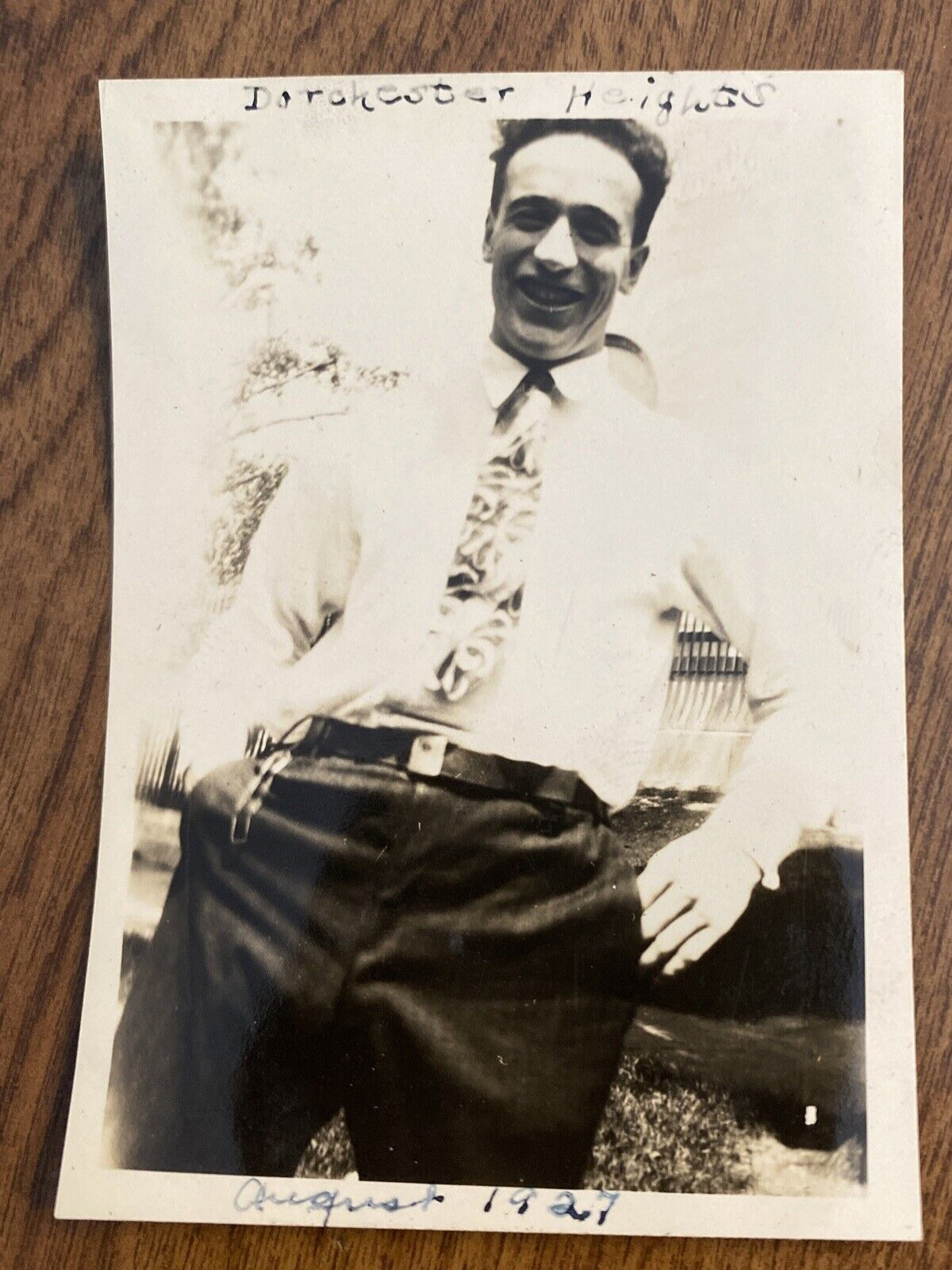 1927 Dorchester Heights Boston Massachusetts Man Smiling Real Photo P10t17
