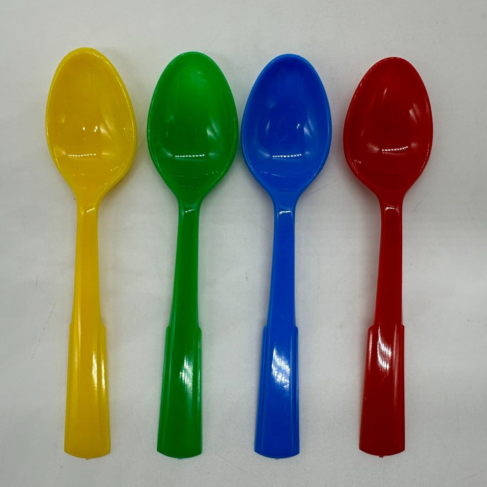 Lot of 44 Vtg Sterling Plastics Primary Color Mini Spoons Union NJ Tableware