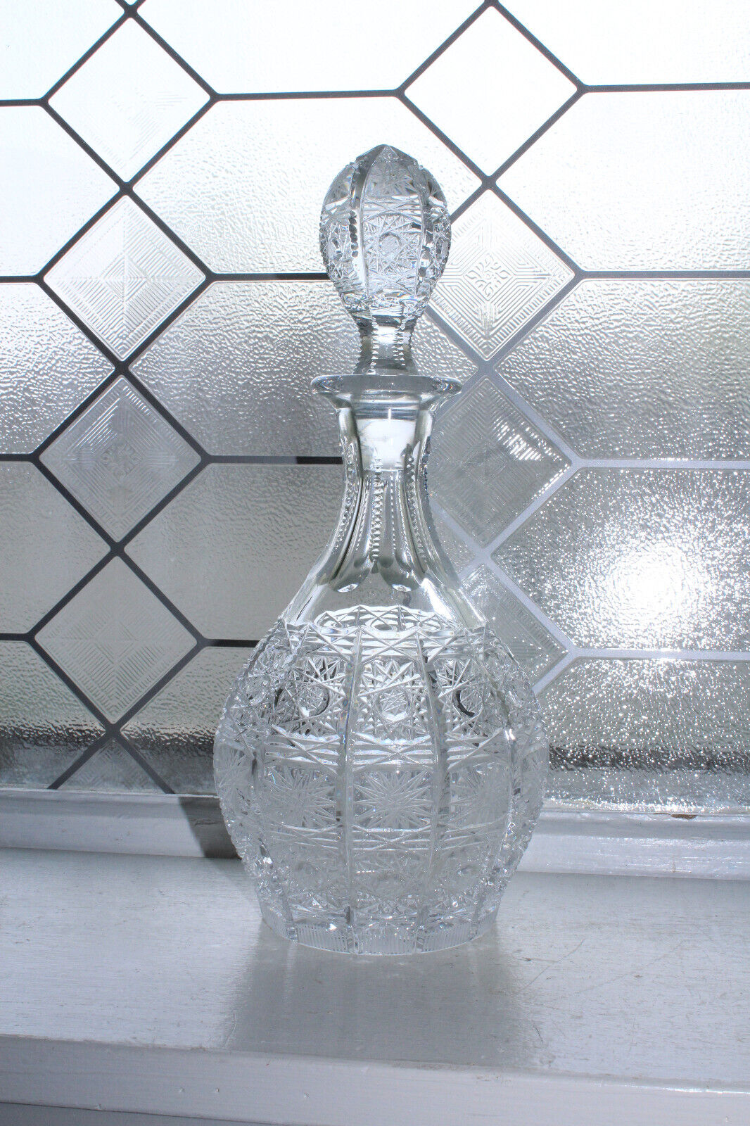 Vintage Bohemia Hand Cut Lead Crystal Decanter Queen\'s Lace