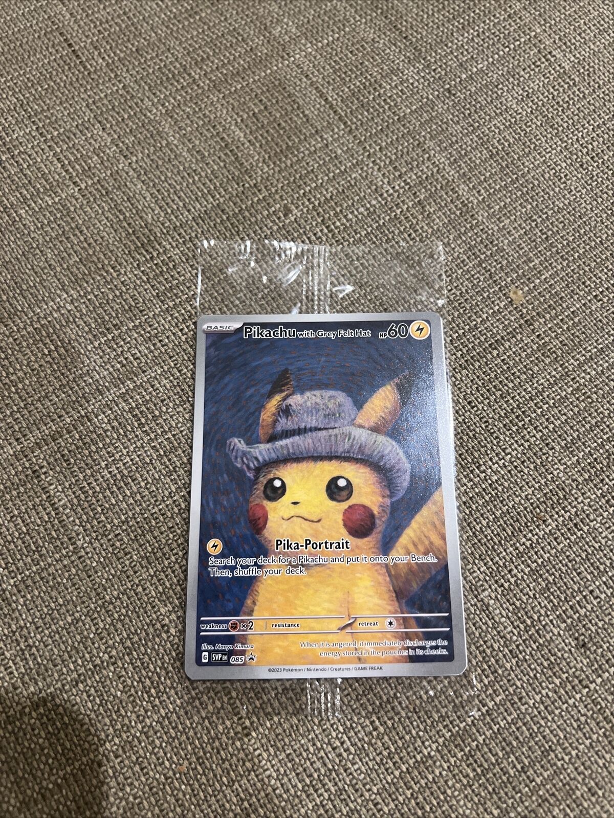 Pokemon x Van Gogh Museum: Pikachu with Grey Felt Hat 085 Promo Card SEALED