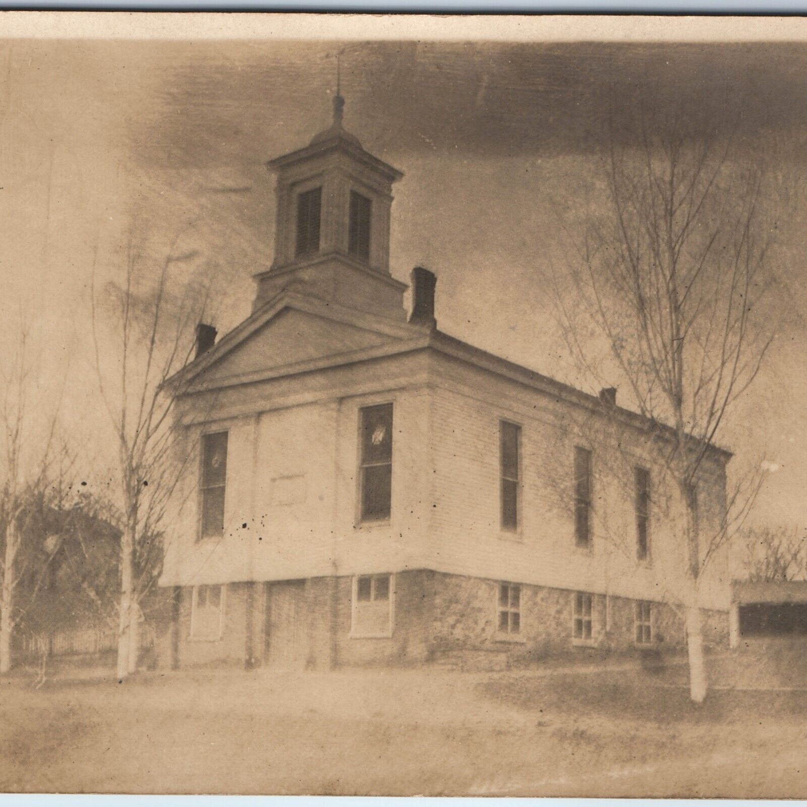 c1900s UDB Mystery Church RPPC Chapel Building Real Photo PC Unknown Town A259