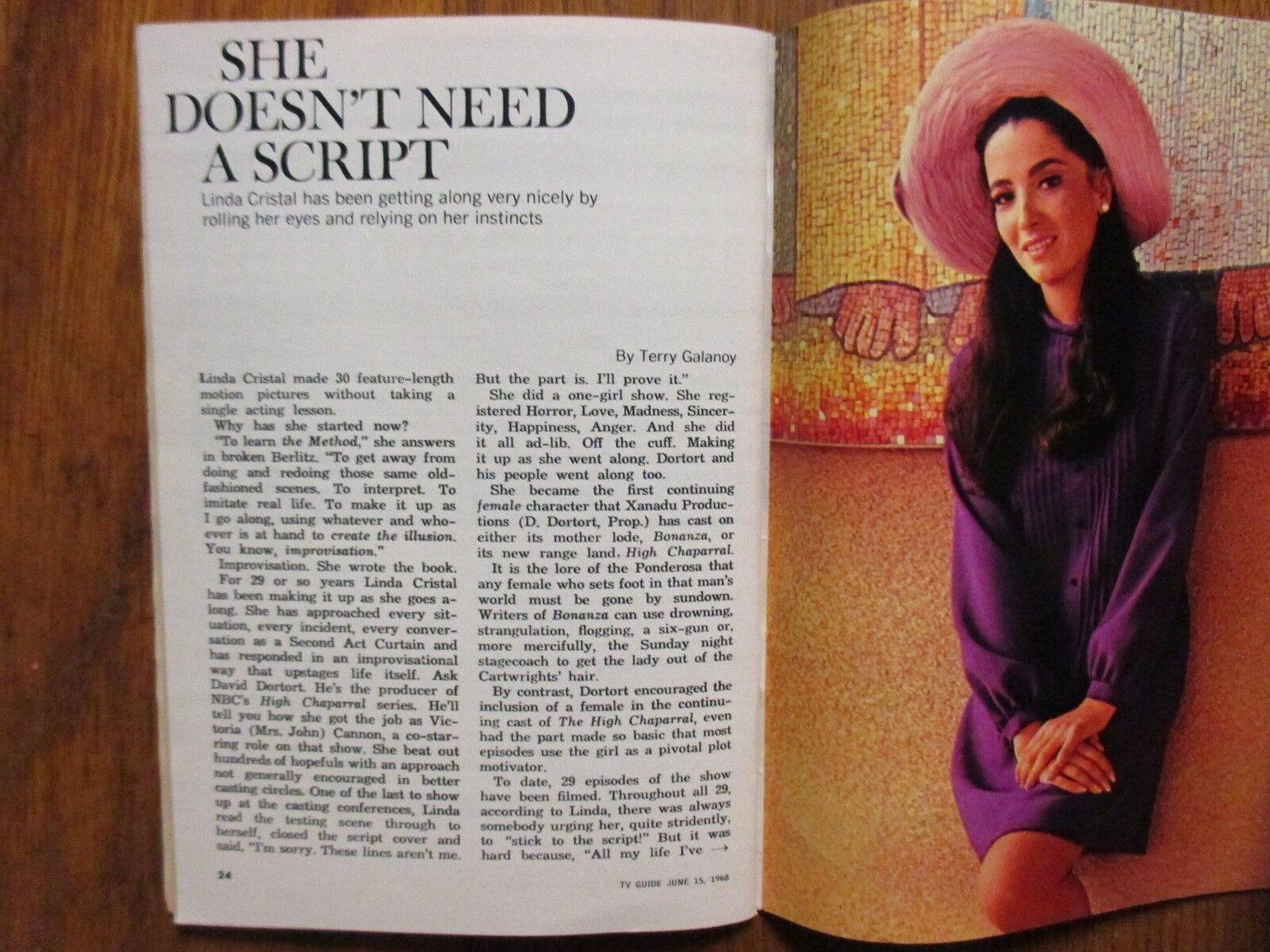 1968 TV  Guide  (LINDA  CRISTAL/MARK  SLADE/THE HIGH  CHAPARRAL/GLENN  CAMPBELL)
