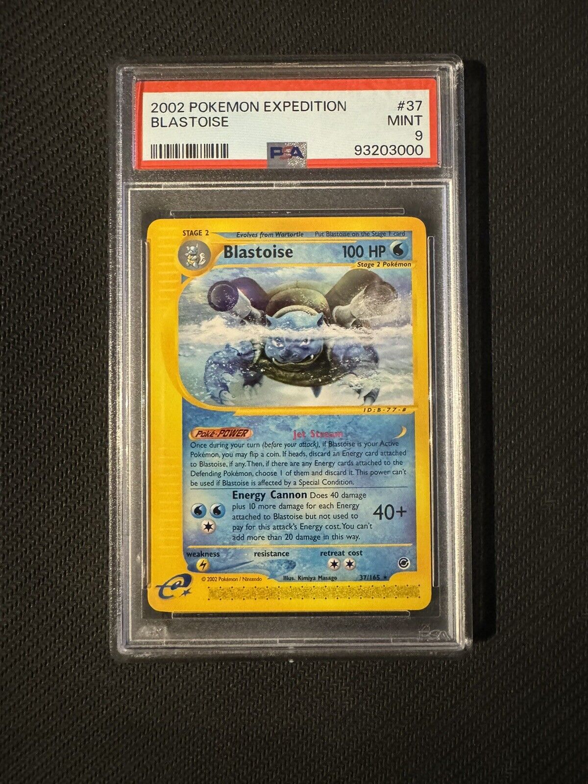 PSA 9 MINT Blastoise 37/165 Non Holo Expedition Pokemon Card