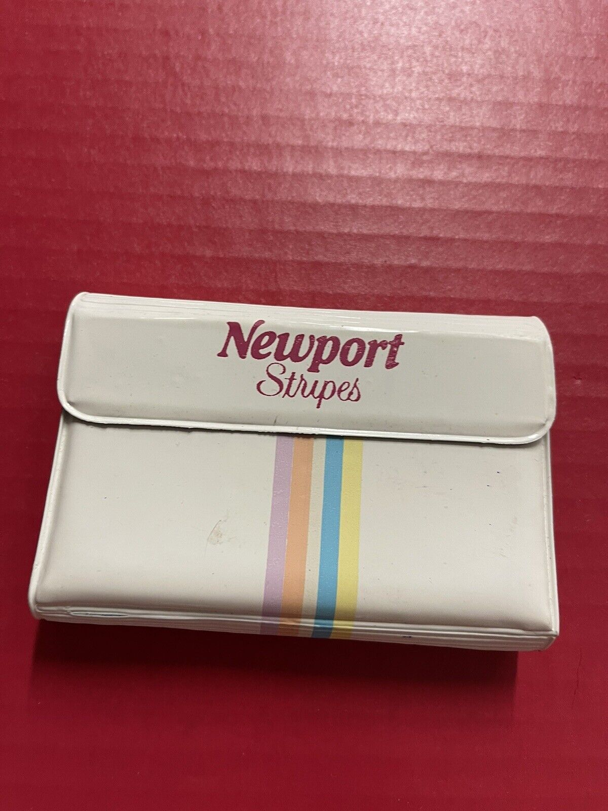 Vintage 1989 Newport Stripes Promo Wallet ID Address Book Pen Memo