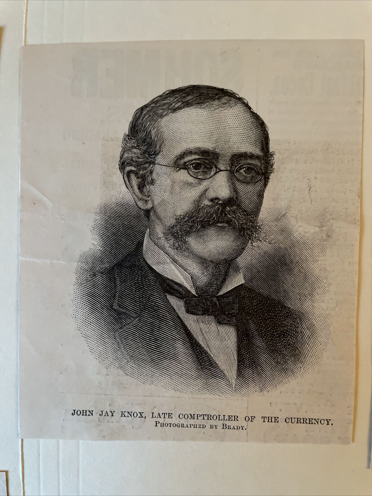 John Jay Knox Government Financier 1884 Harper's Weekly Sketch Print RARE