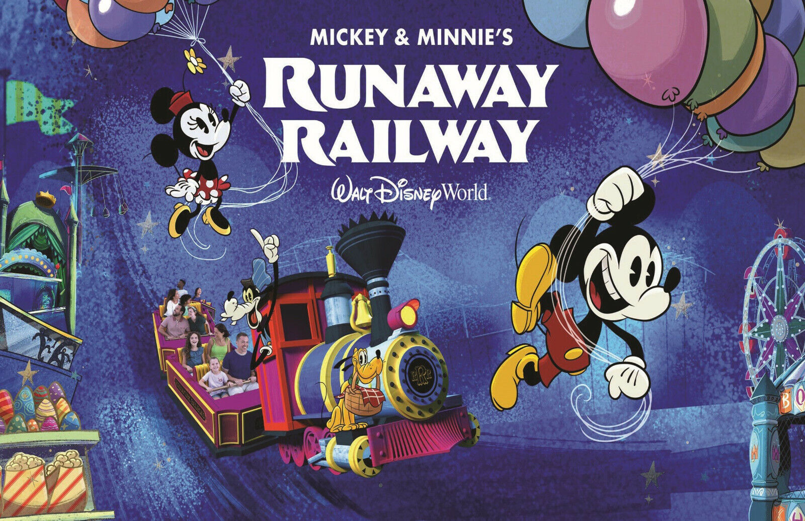 Runaway Railway Up in the Air Lobby Attraction Poster Print 11x17 Mickey Minnie