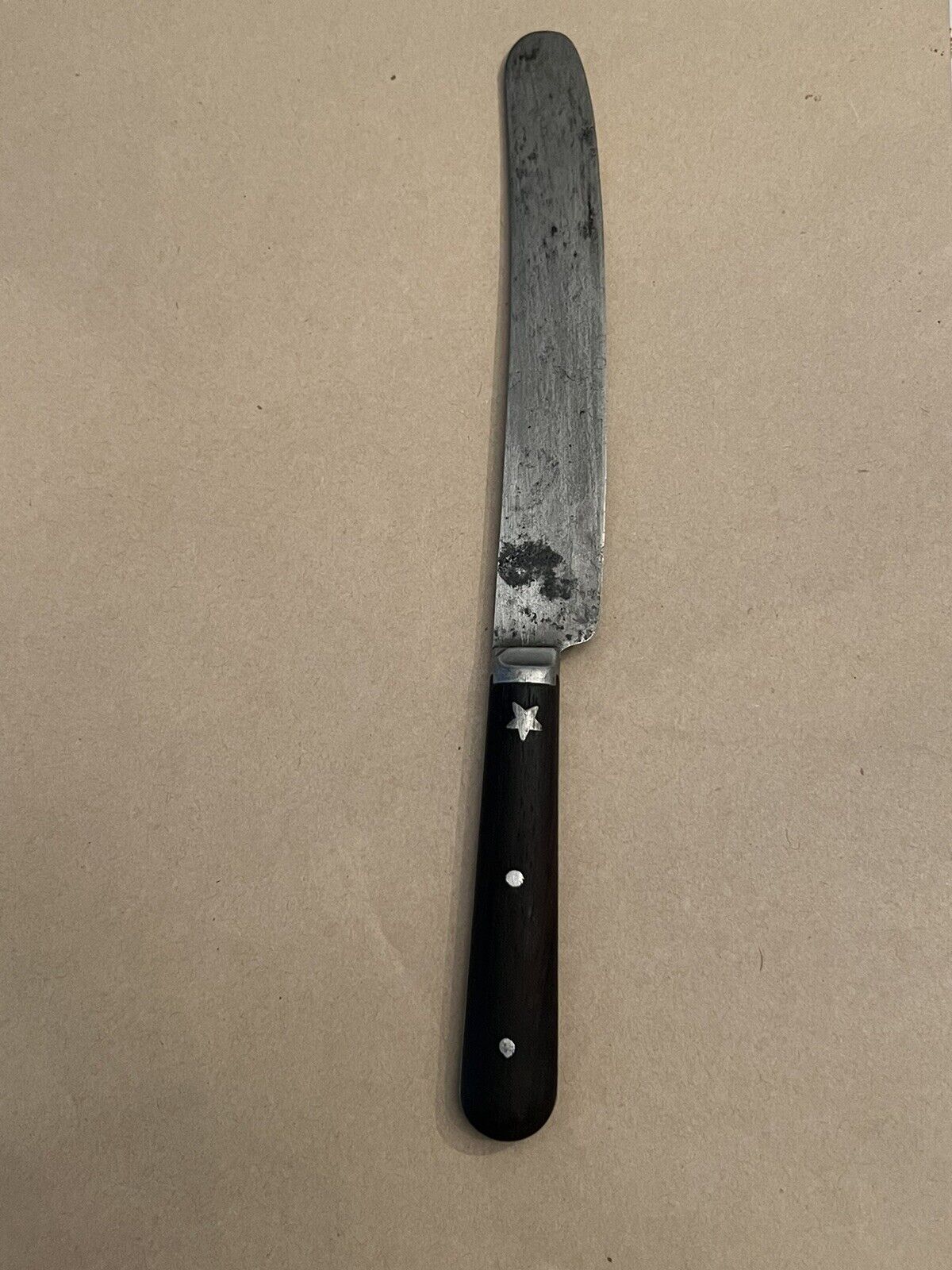 RARE Antique Inlaid Star Table Knife Marked Goodell Company Plus Bonus Fork