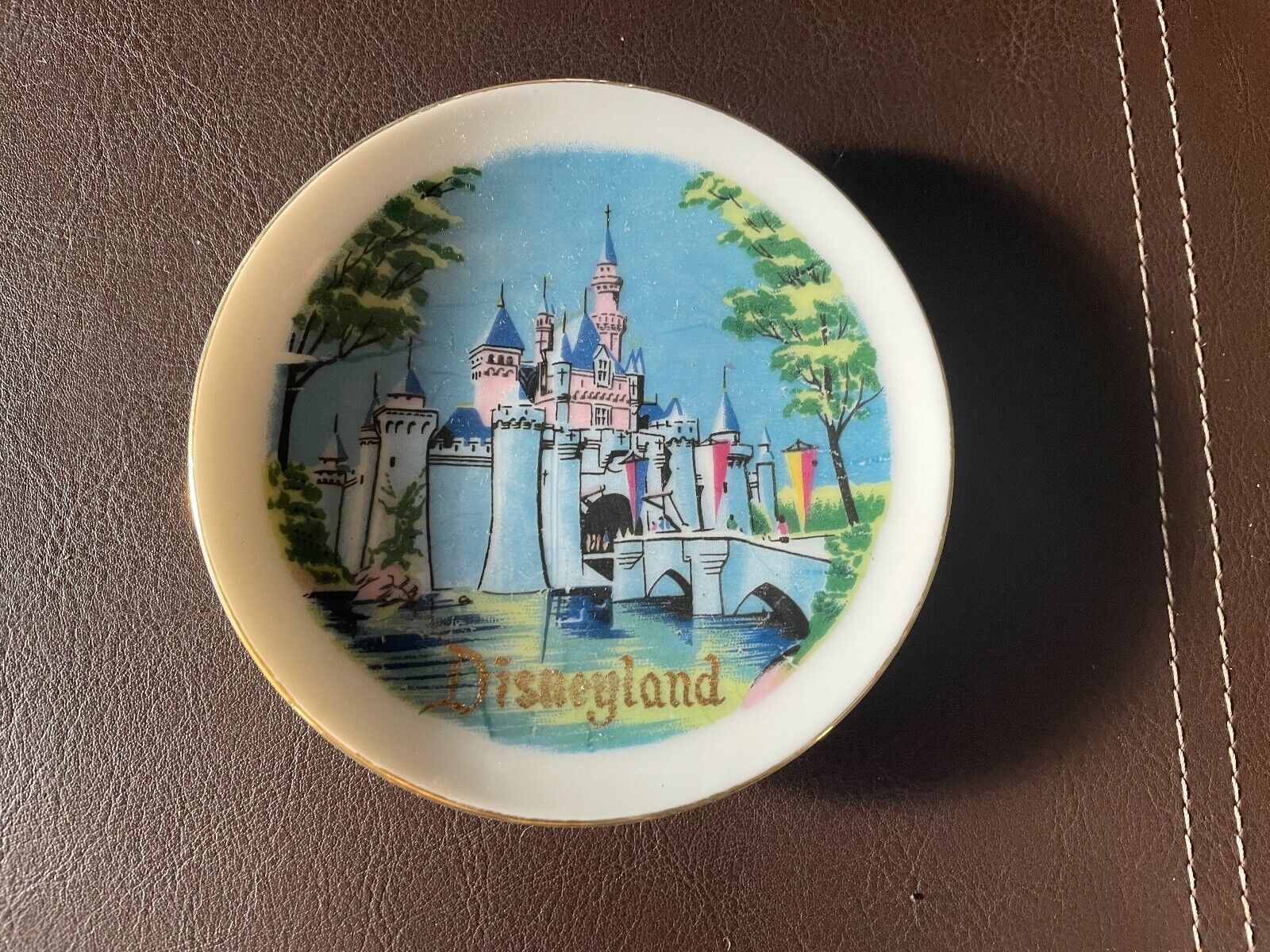 Vintage New Disney Mini Plate Castle Porcelain Japan Ornament 4\