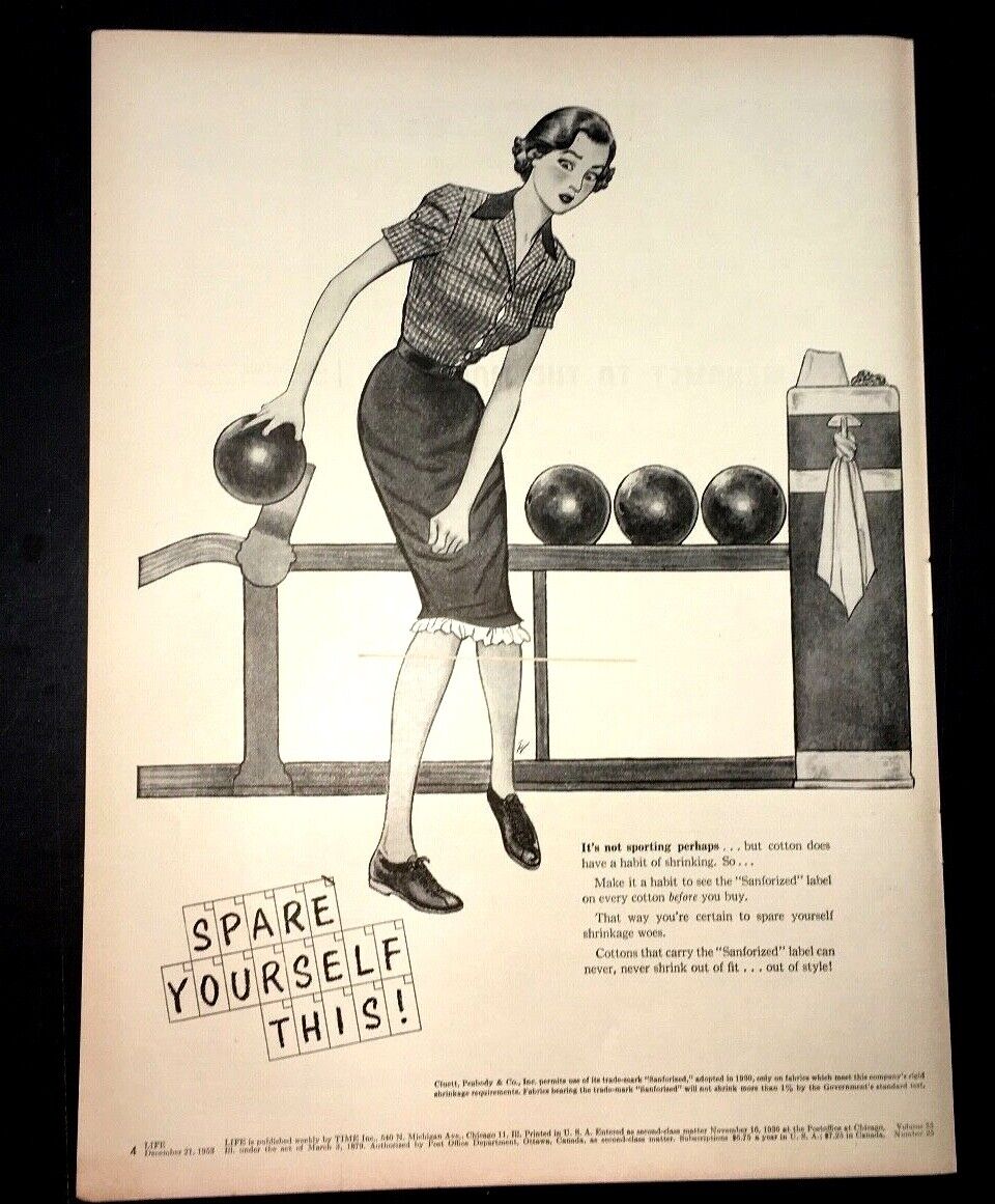 Life Magazine Ad SANFORDIZED Cotton 1953 Ad