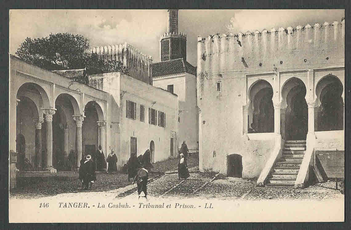 Ca 1908 PPC* TANGIERS LA CASBAH TRIBUNAL AT PRISON MINT