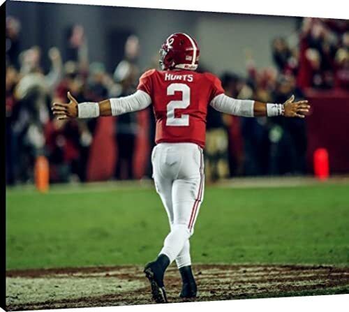 Jalen Hurts Floating Canvas Wall Art - Arms Extended - Alabama