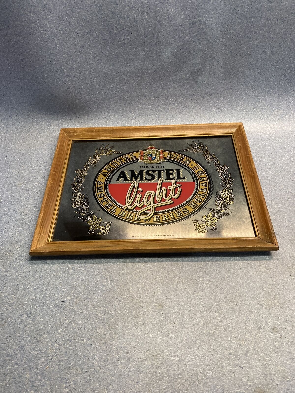 Imported Amstel Light Bier Beer Mirror Sign - Amstel Breweries 20.5 X 15.5