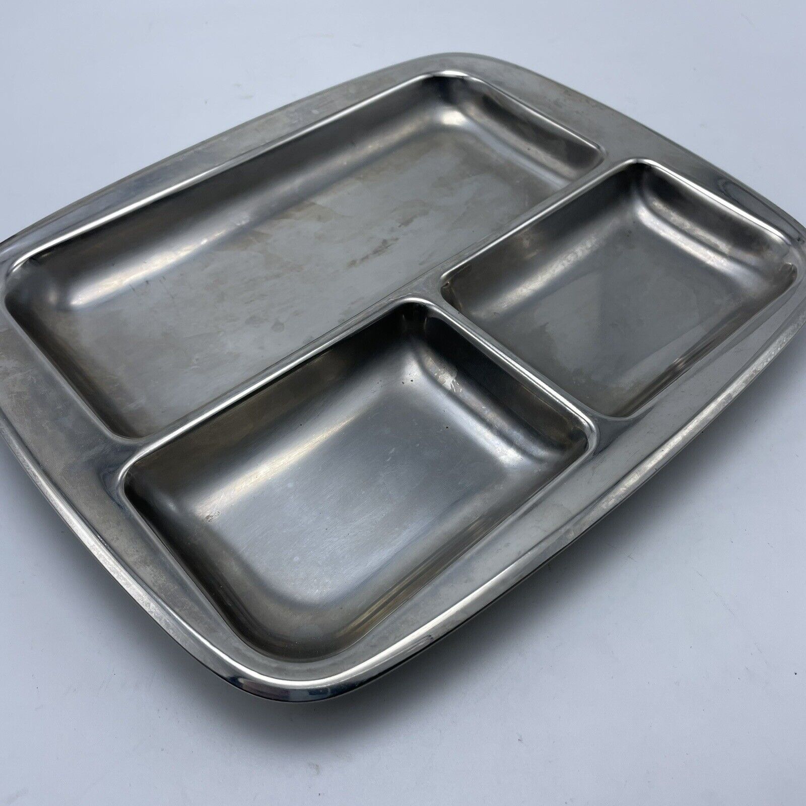 Vtg MCM WMF Cromargan Stainless Divided Dinner Lunch Tray 3 Sections Cafeteria