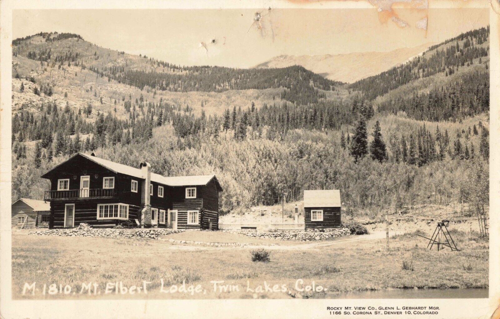 Mt. Elbert Lodge Twin Lakes Colorado CO 1955 Real Photo RPPC