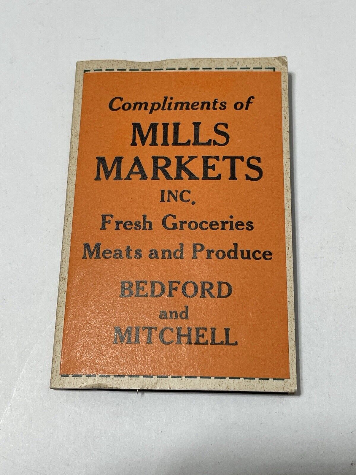 Vtg Bedford Indiana Mills Market Advertising Sewing Kit Thompsons Dairy Ad