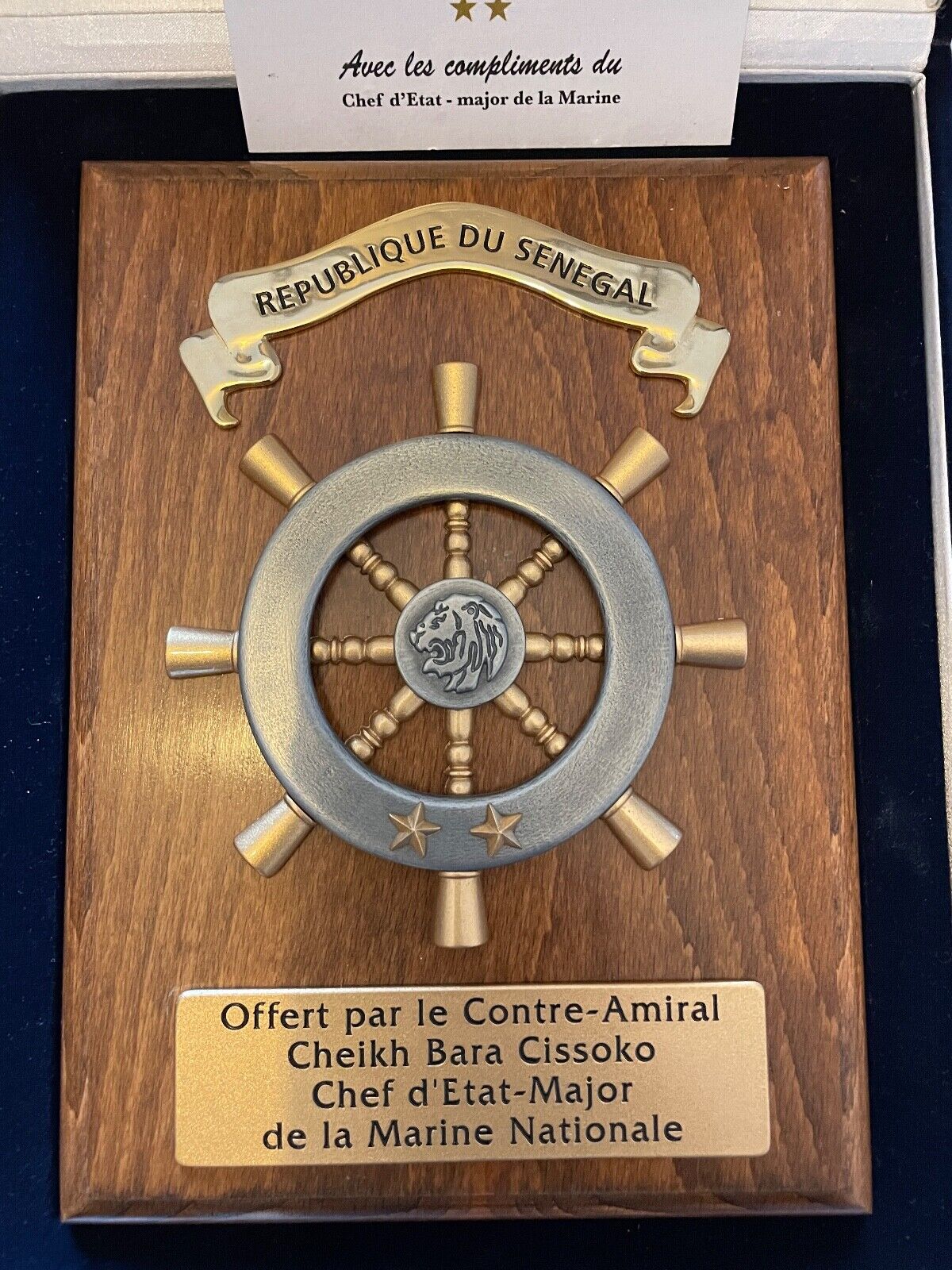 SENEGAL - Senegalese Navy - Trophy Plate Offered by the Chief of Staff