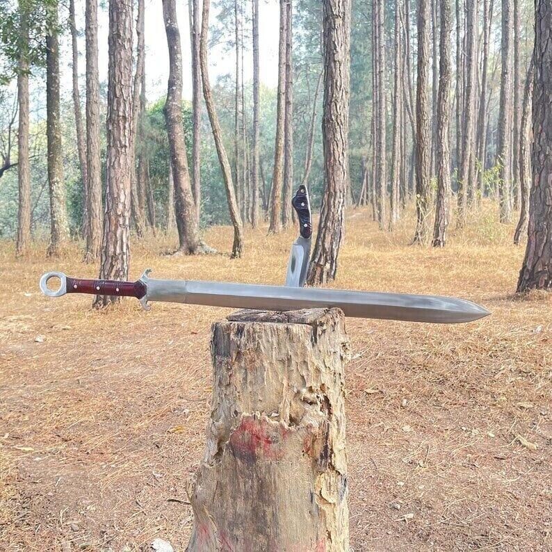 Custom Handmade Carbon Steel Blade Survival Viking Sword | Hunting Sword Camping