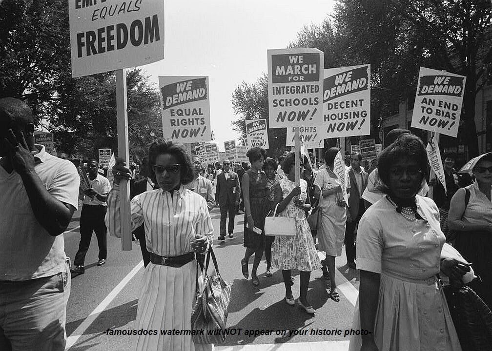 1963 Black Civil Rights Protest PHOTO March on Washington Protestors Equality