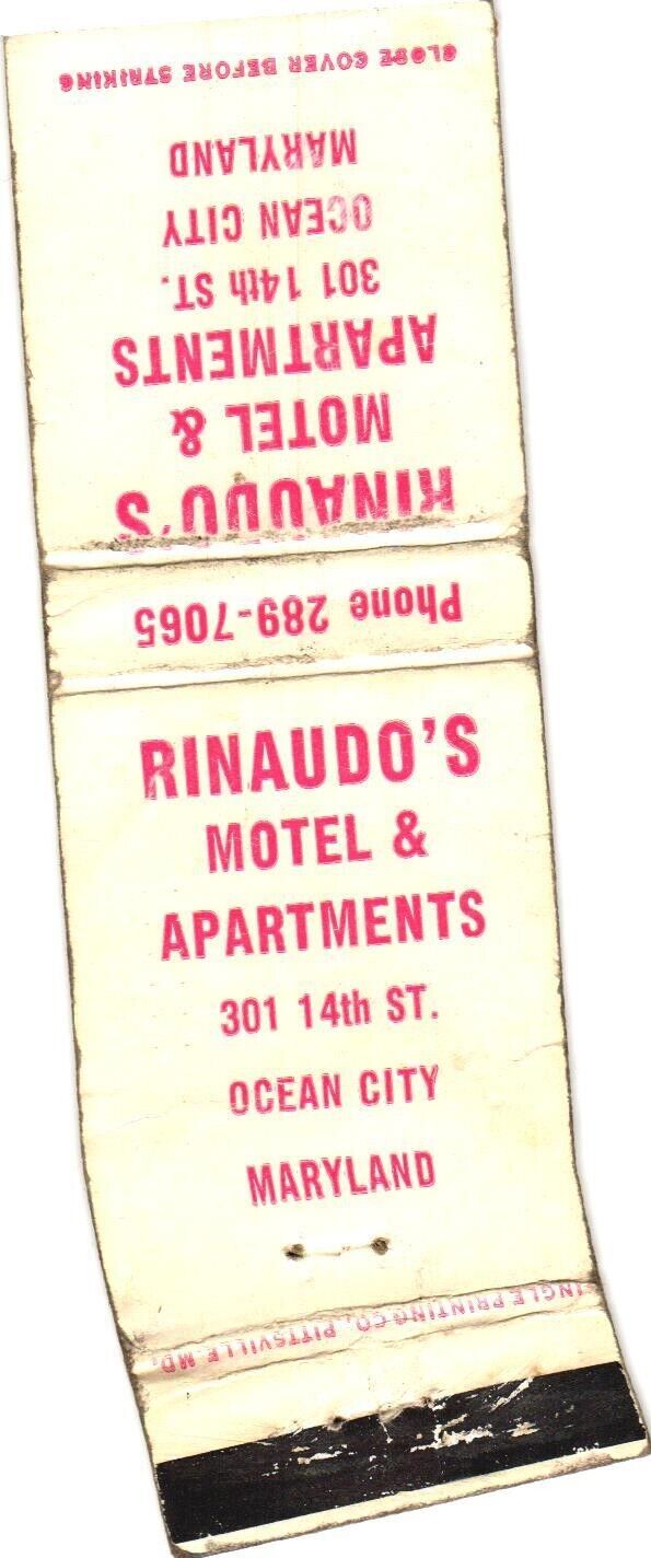 Rinauldo's Motel & Apartments Ocean City, Maryland Vintage Matchbook Cover