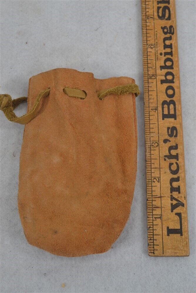  leather pouch bag 5 x 3 in. natural hand made 18th 19th c reenactment replica 