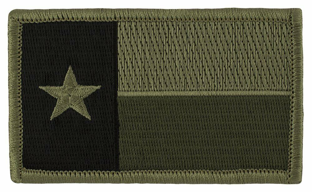 Tactical Patch Subdued OD Colors Texas State Flag Patch (Hook Fastener) 