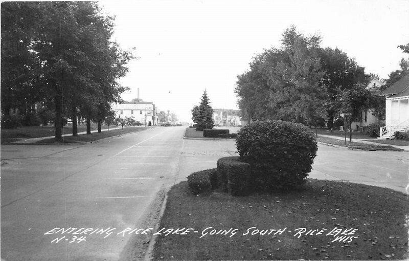 Automobiles Cook 1940s Rice Lake South Wisconsin RPPC Photo Postcard 20-7712
