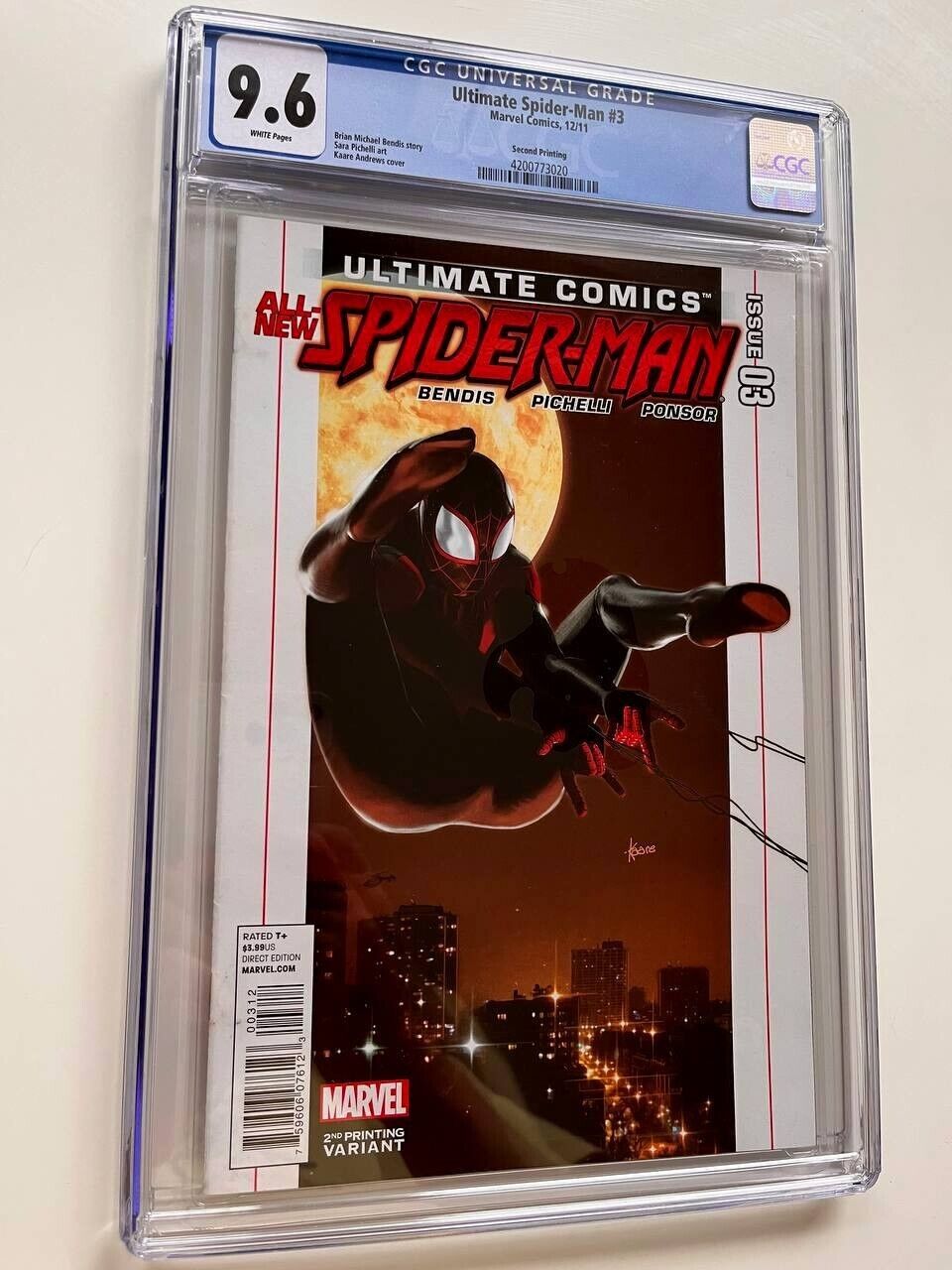 ULTIMATE SPIDER-MAN #3 CGC 9.6 (2011) 2nd | Second print | Miles Morales HTF