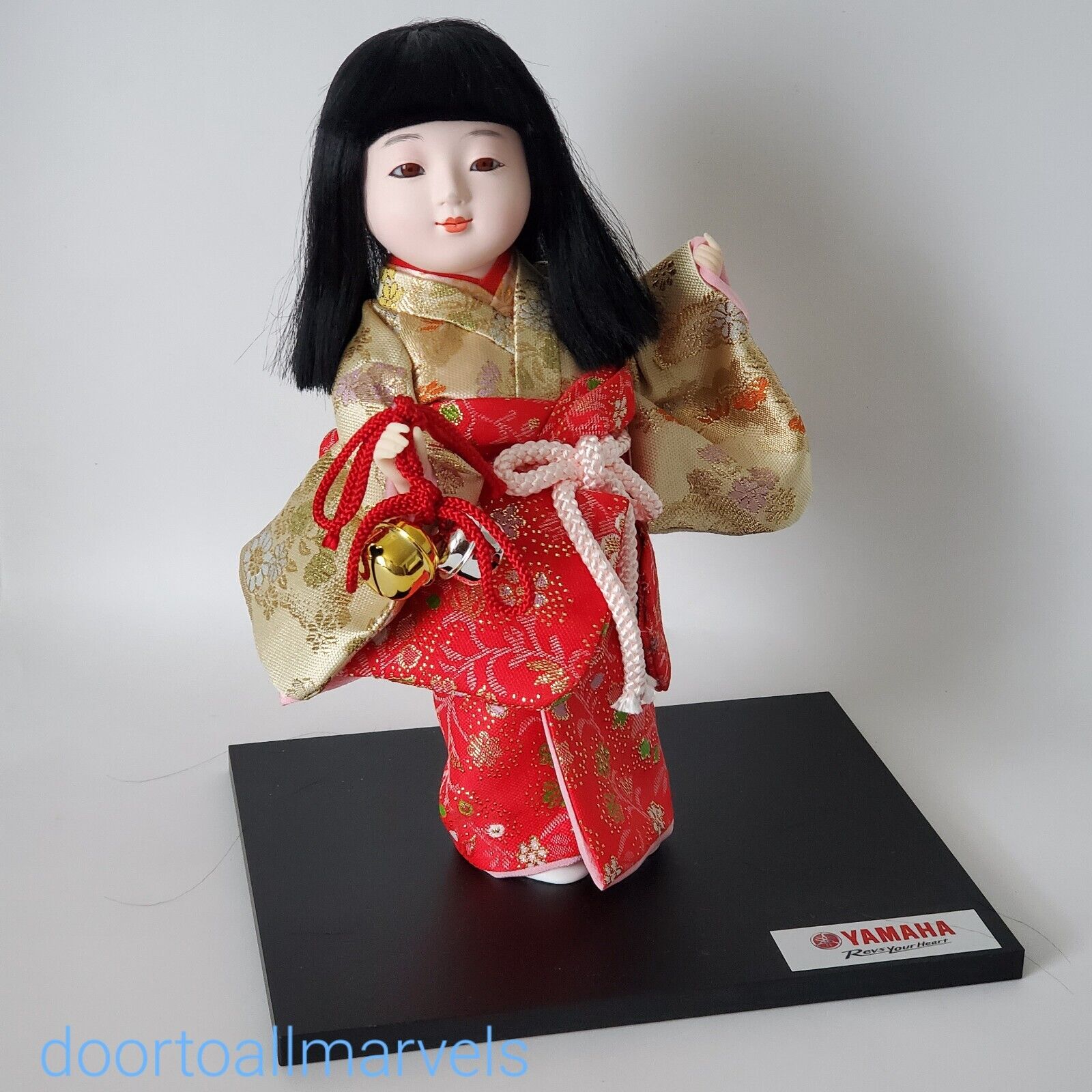 Vintage Kyugetsu Doll w/ Suzu Shinto Bells Tokyo Japan Yamaha