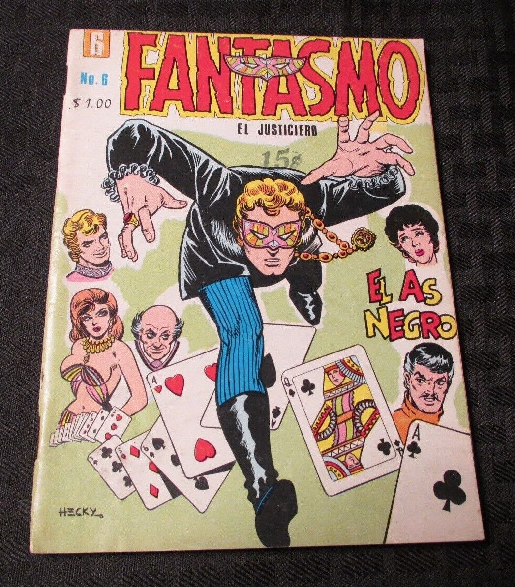 1969 FANTASMO El Justiciero #6 Spanish Foreign Comicbook Digest FN+ B&W 64p RARE