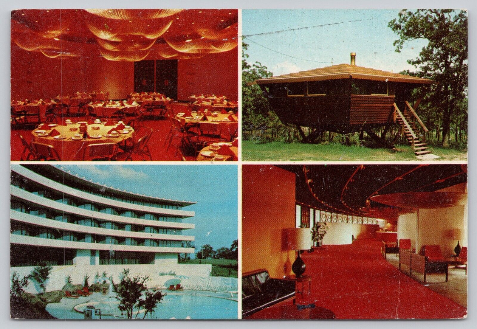 Postcard Checotah OK Fountainhead Lodge Located in the State Park Posted 1971