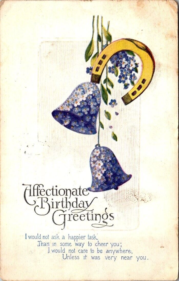 Affectionate Birthday Greetings 1924 Antique Embossed Postcard B26