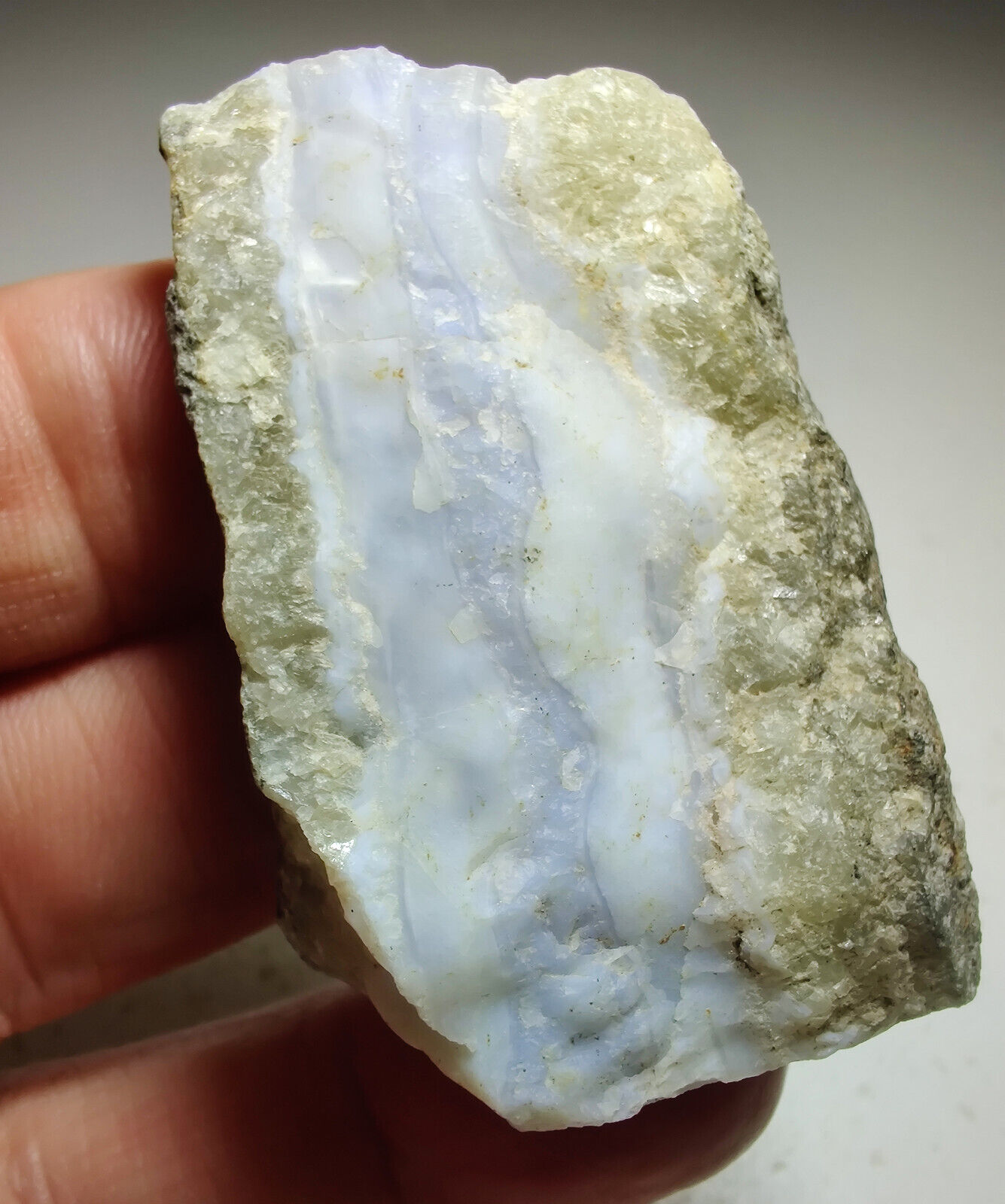 Blue Lace Agate, attractive. Namibia. 49 grams. Video.