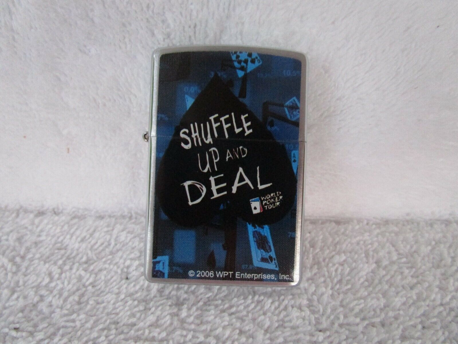 RARE~Zippo WPT WORLD POKER [ Shuffle Up And Deal ]  2006~NEVER USED~NEVER FIRED