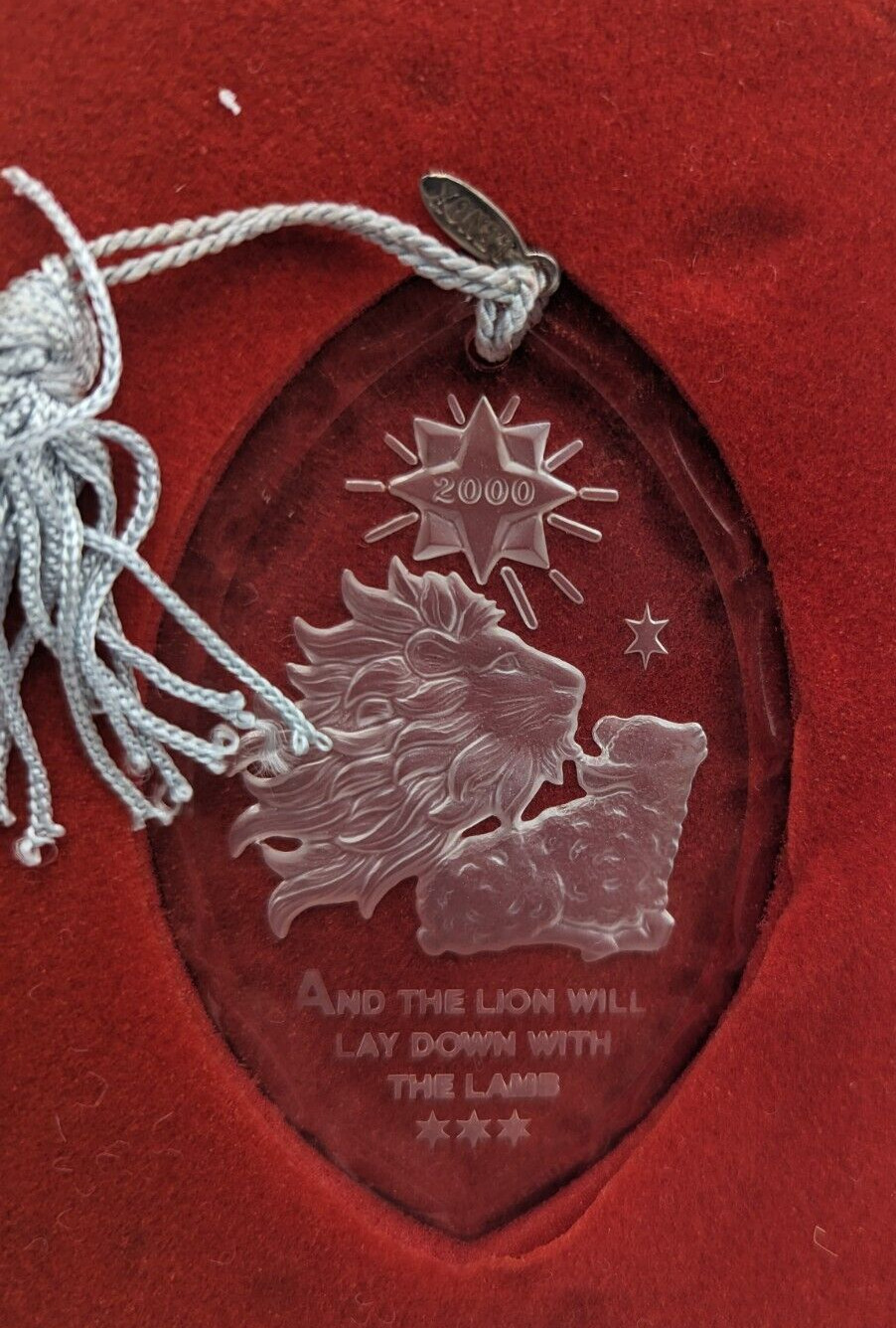 Lenox Lion Lay with Lamb 2000 Christmas Ornament