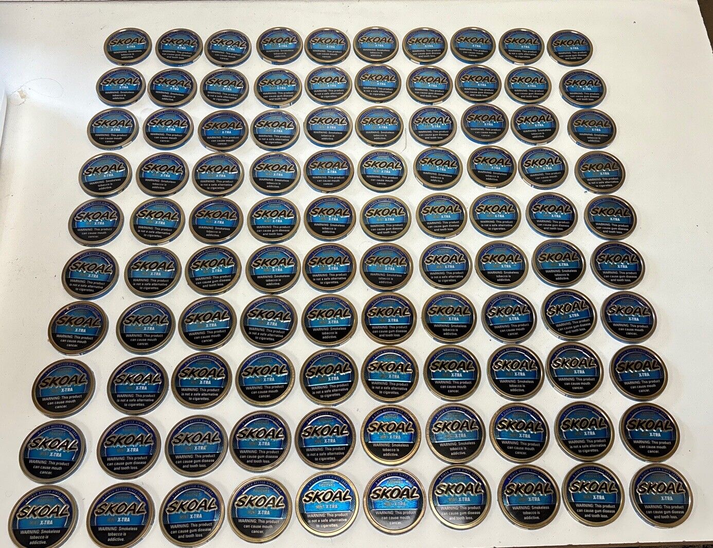 100 SKOAL MINT X-TRA LIDS for Crafts Lids Only No tobacco