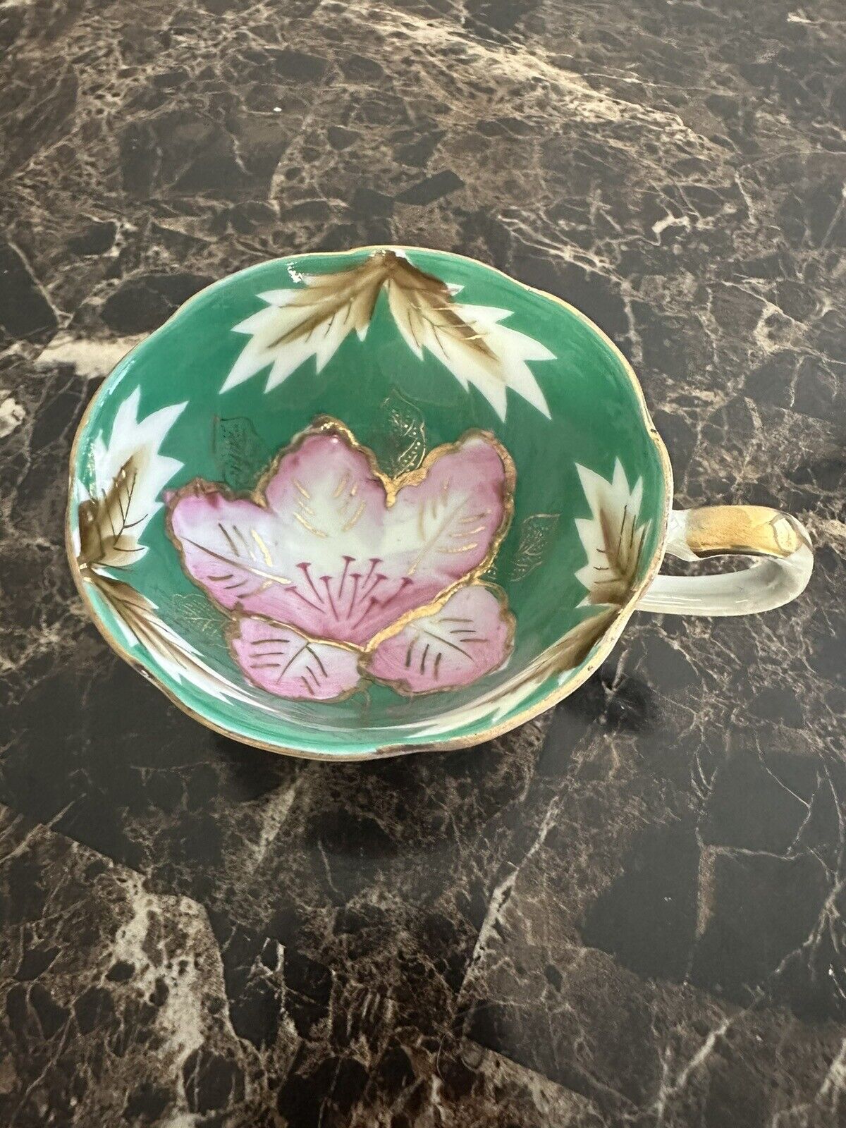 Pearlized Handpainted Footed Cup By Royal Carlton 7917 Orchid Flower 