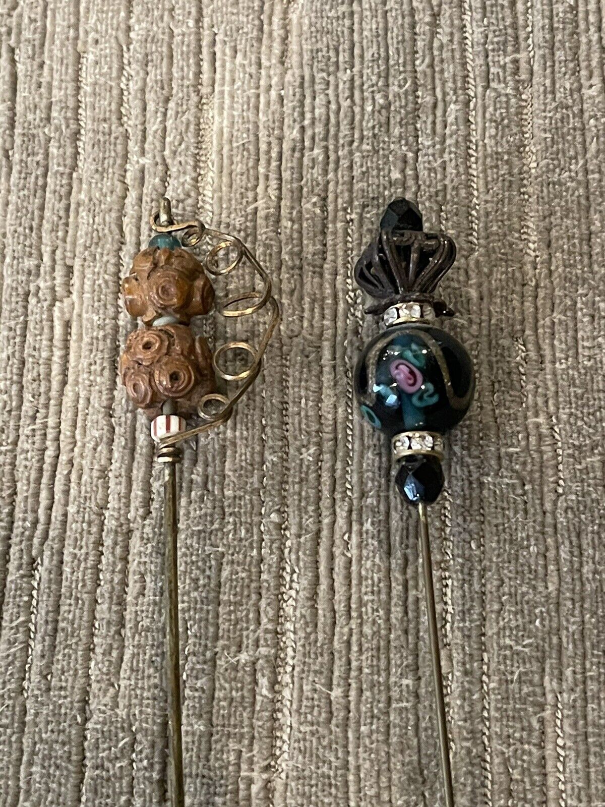 Two Antique Hat Pins 