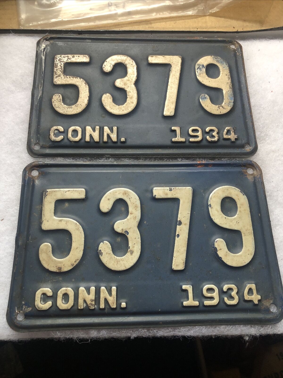1934 Connecticut License Plates 5379 Pair Hot Rods