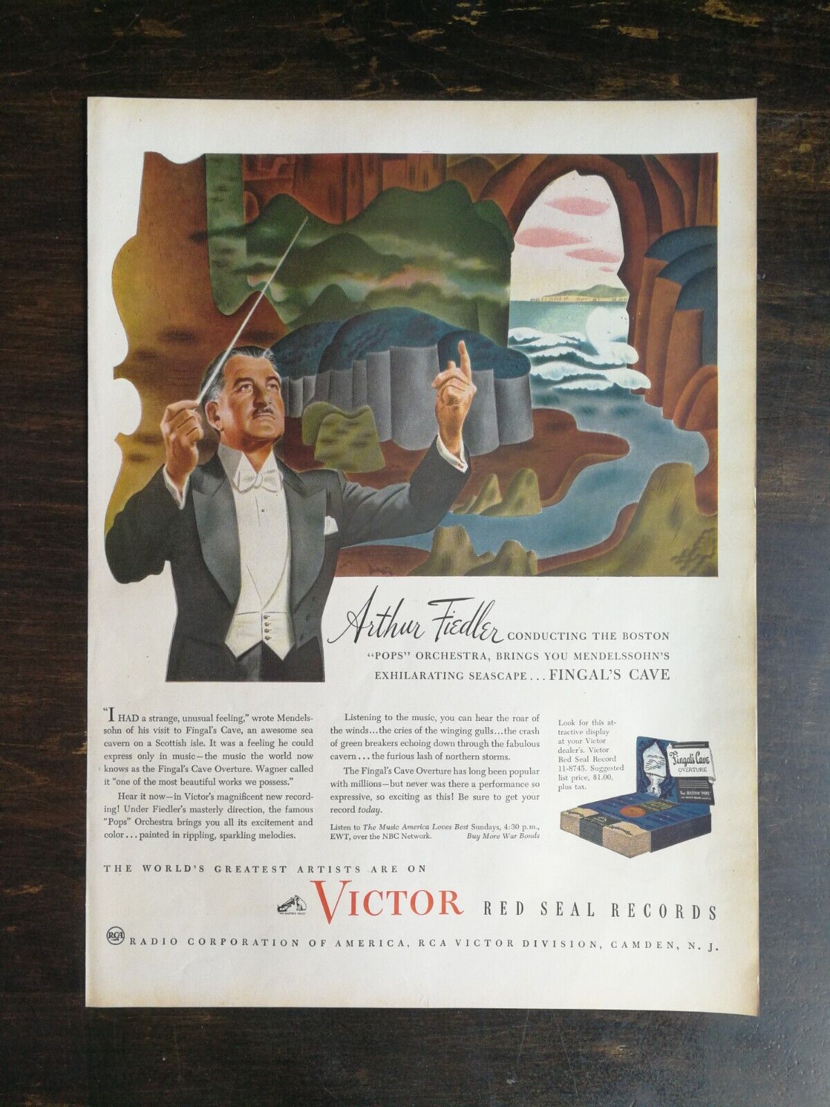 Vintage 1945 Victor Red Seal Records Full Page Original Ad 324