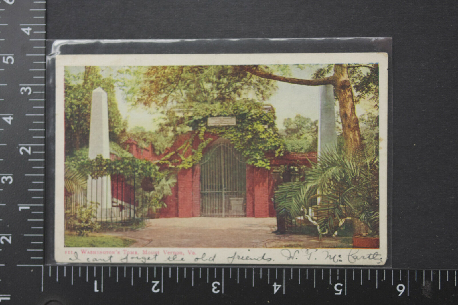 Washington\'s Tomb Weymouth MA 1907 Posted Ser.1902 Franklin Postcard VINTAGE 157